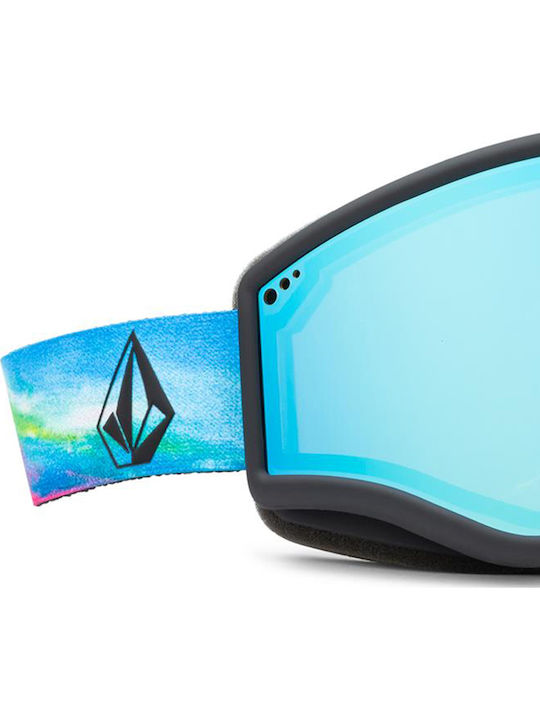 Volcom Yae Ски & Сноуборд Маска Детска Син с Леща Димен в Цвят Син