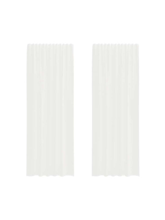 vidaXL Curtain with Pencil Pleat White 140x260cm