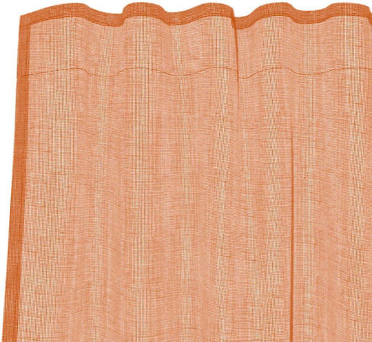 vidaXL Set Vorhänge mit Tunnel Voile Orange 140x225cm