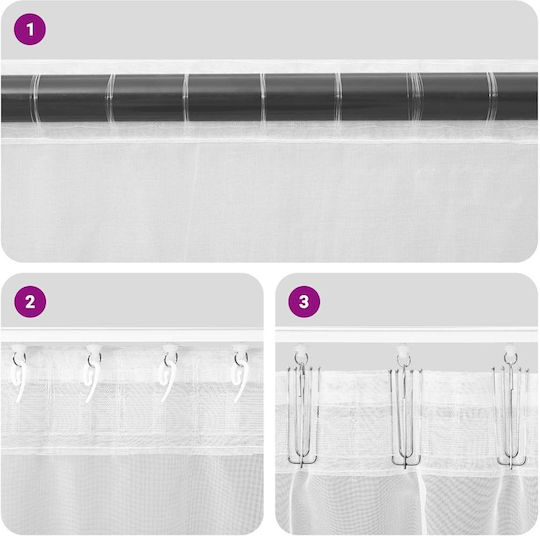 vidaXL Set Vorhänge mit Bleistiftfalten Voile Weiße 140x245cm