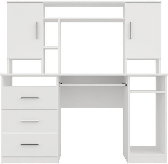 Γραφείο Keldra Ξύλινο Λευκή Απόχρωση 140x59.8x142.2εκ.