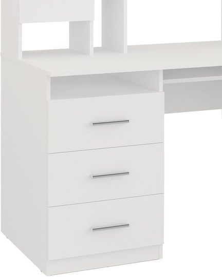 Γραφείο Keldra Ξύλινο Λευκή Απόχρωση 140x59.8x142.2εκ.