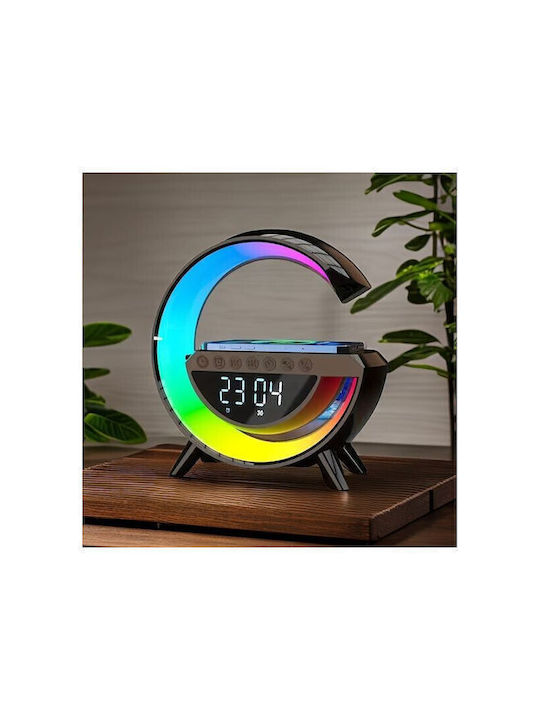 Tabletop Digital Clock LED with Alarm Clock Radio and Wireless Charging White BT-3401