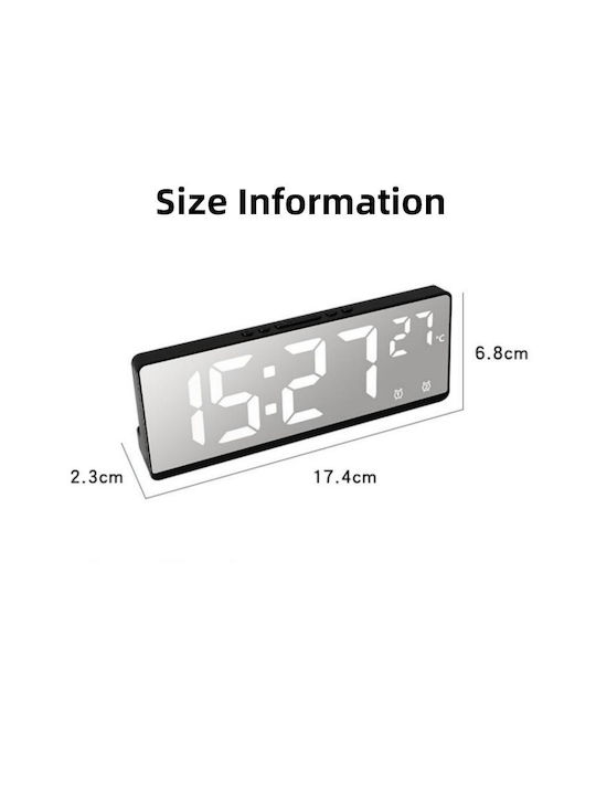 Andowl Ceas De Masă Digital Lcd Cu Ceas Deșteptător Argintiu