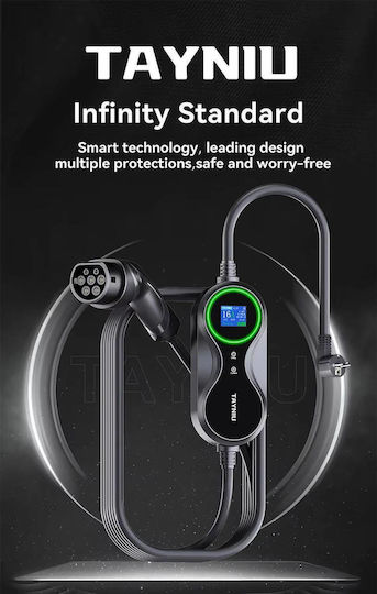 Tayniu Infinity Portabil Stație de încărcare pentru mașini electrice 3.5kW cu Cablu încorporat Tipul 2 (Infinity-3.5KW)