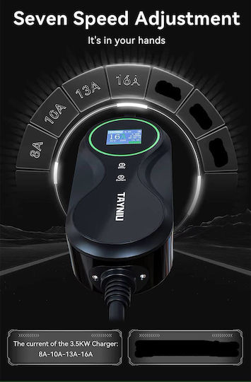 Tayniu Infinity Portabil Stație de încărcare pentru mașini electrice 3.5kW cu Cablu încorporat Tipul 2 (Infinity-3.5KW)