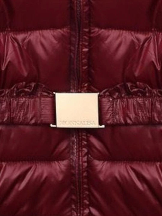 Kids' Casual Jacket Long with Hood Burgundy