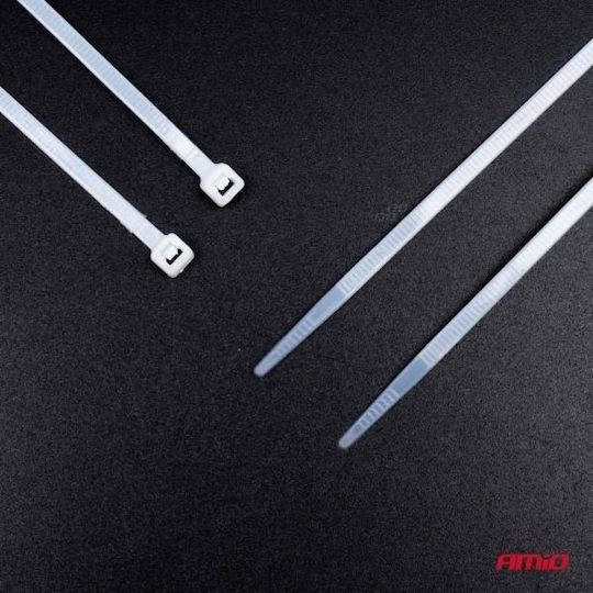 AMiO Cable Ties Plastic 300mm x 4.8mm in White Colour (100 pcs) (04311)