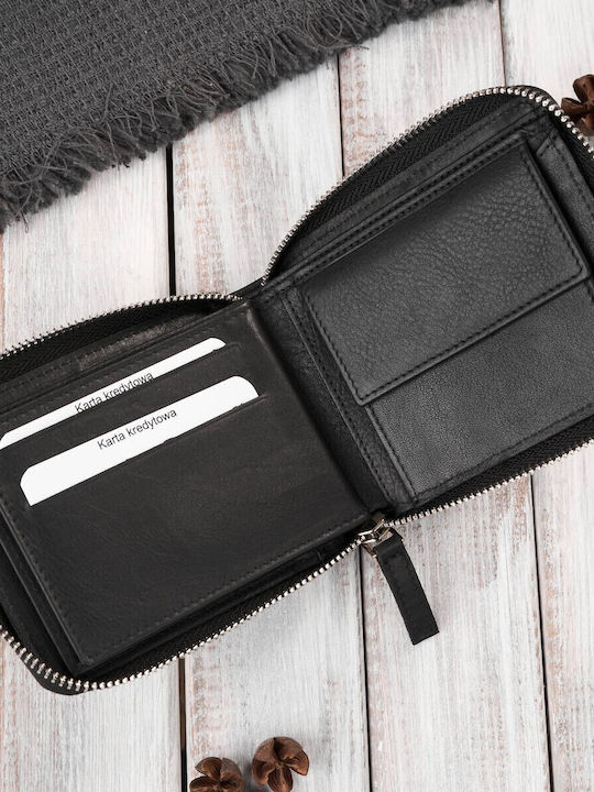 Set Leather Men's Wallet with RFID Black