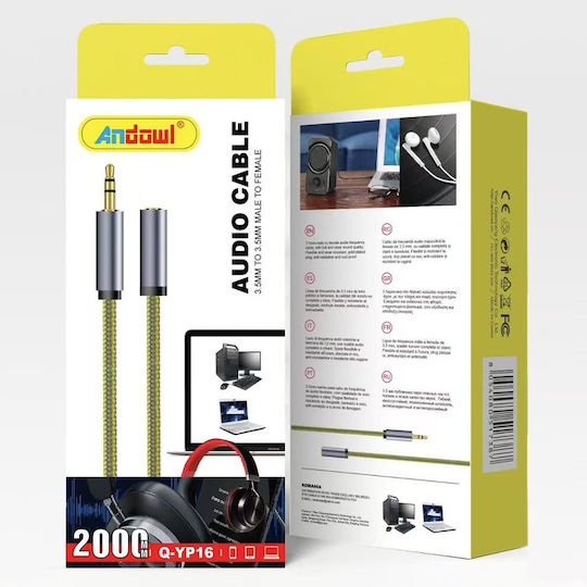 Andowl Audio Cable 3.5mm Male to Female Q-yp16