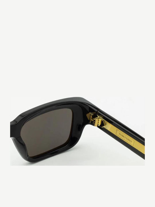 Tom Ford Icon Collection Unisex Γυαλιά Ηλίου με Μαύρο Κοκκάλινο Σκελετό και Γκρι Ντεγκραντέ Φακό FT1203 01A
