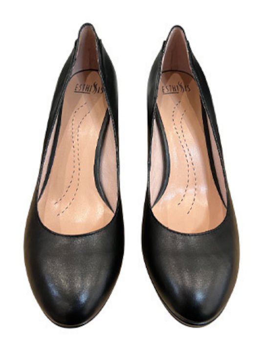 Leather Black Heels