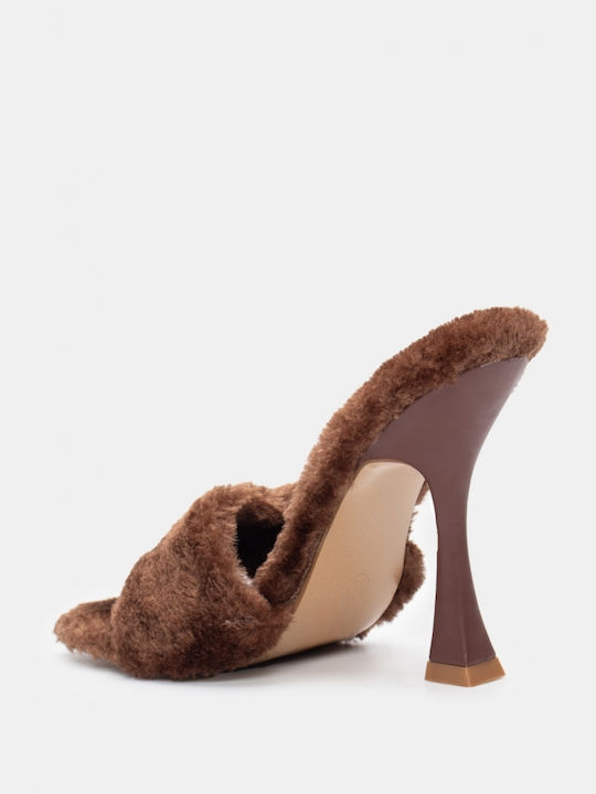 Luigi Heel Mules Brown