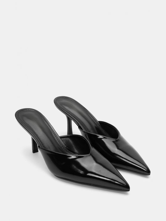 Luigi Heel Mules Black