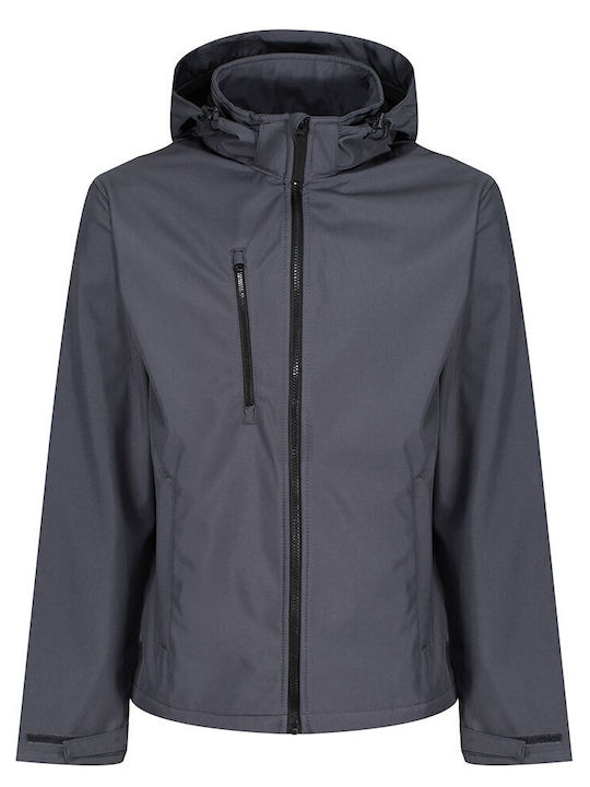 Tra701 Winter Jacket Softshell Waterproof and Windproof Seal Grey/Black