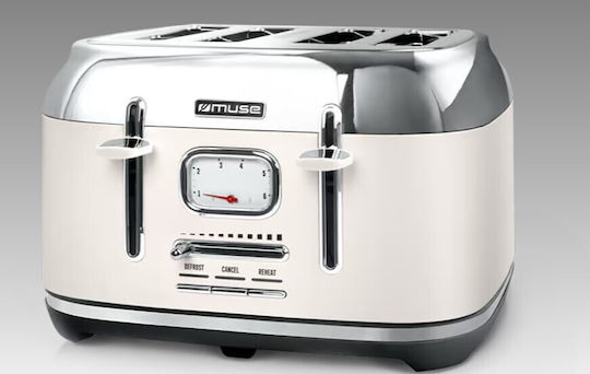 Muse Φρυγανιέρα 4 Θέσεων 1800W Μπεζ