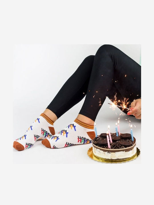Damen Knöchelsocken Peace Baumwolle 4 Paar Modernty 26453 Mehrfarbig