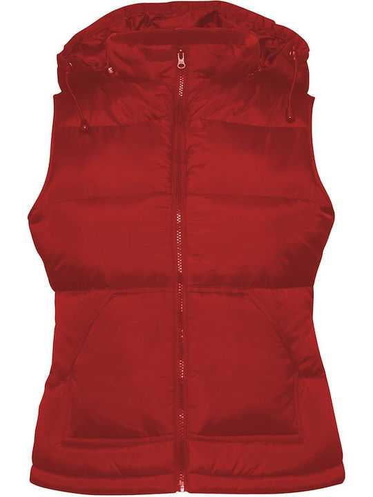 B&C Αμάνικο Μπουφάν Puffer Red