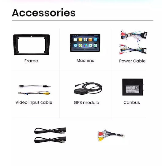 Car Audio System for Audi A3 2003-2012 (Bluetooth/USB/WiFi/GPS/Apple CarPlay/Android Auto) with 9" Touch Screen