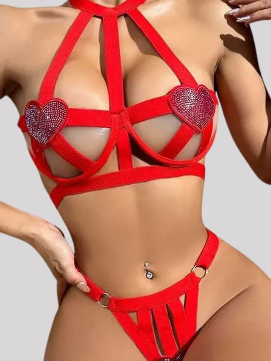 Senses Underwear Set with Bra & String Red