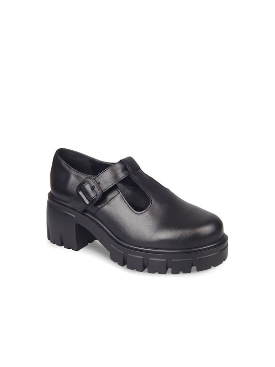 Lady Leather Women's Loafers in Black Color