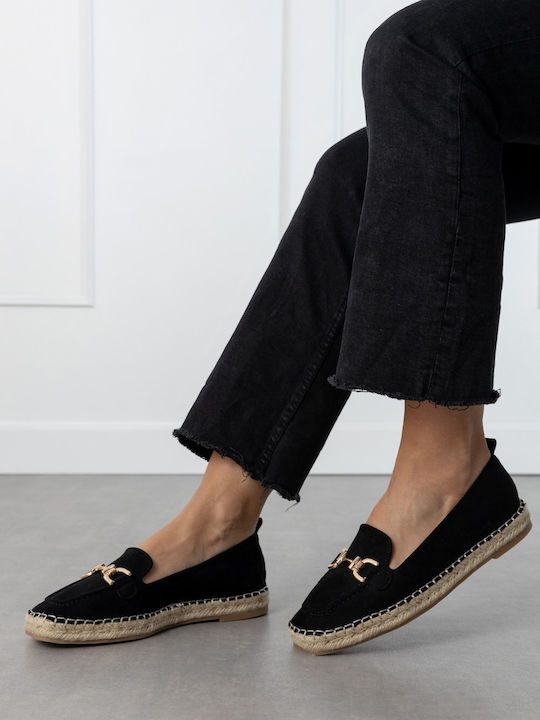 Louizidis Wildleder Damen Espadrilles in Schwarz Farbe