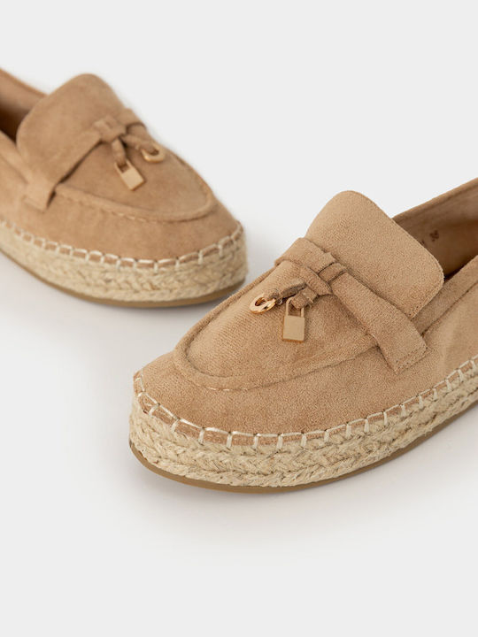 Louizidis Wildleder Damen Espadrilles in Beige Farbe