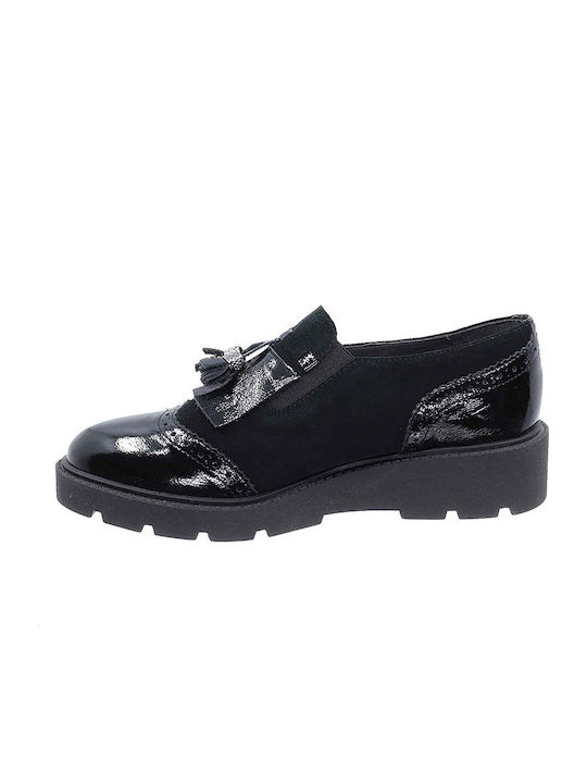 Γυναικεία Slip-On Δερμάτινα Μαύρα