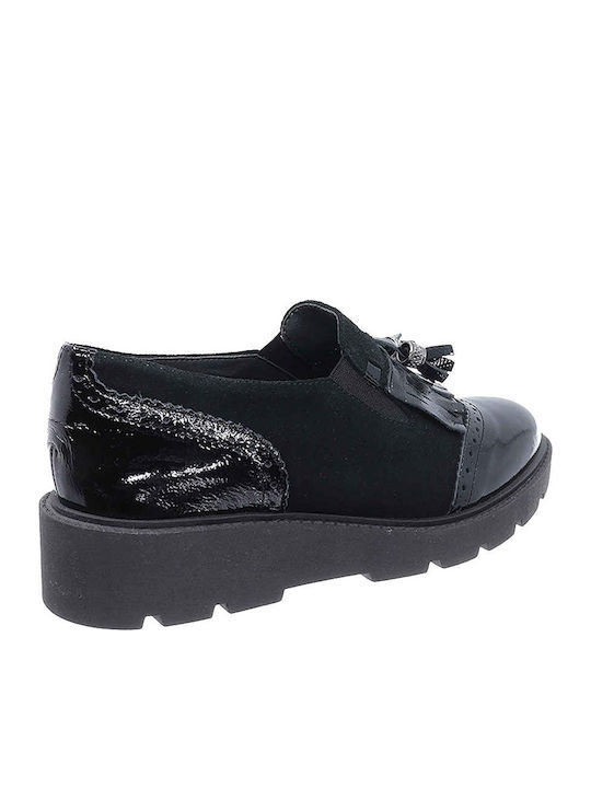 Γυναικεία Slip-On Δερμάτινα Μαύρα