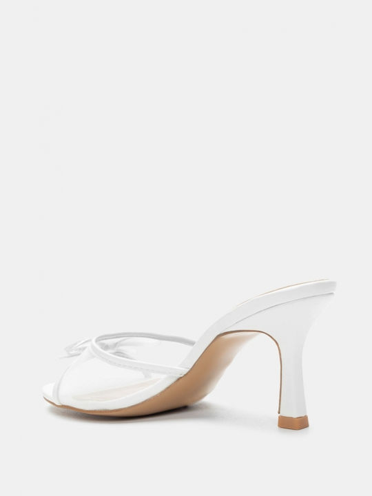 Luigi Heel Mules White