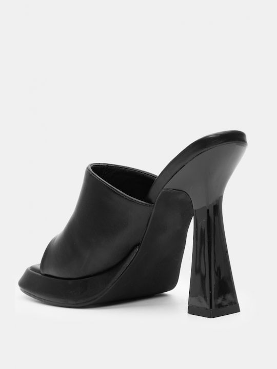 Luigi Heel Mules Black