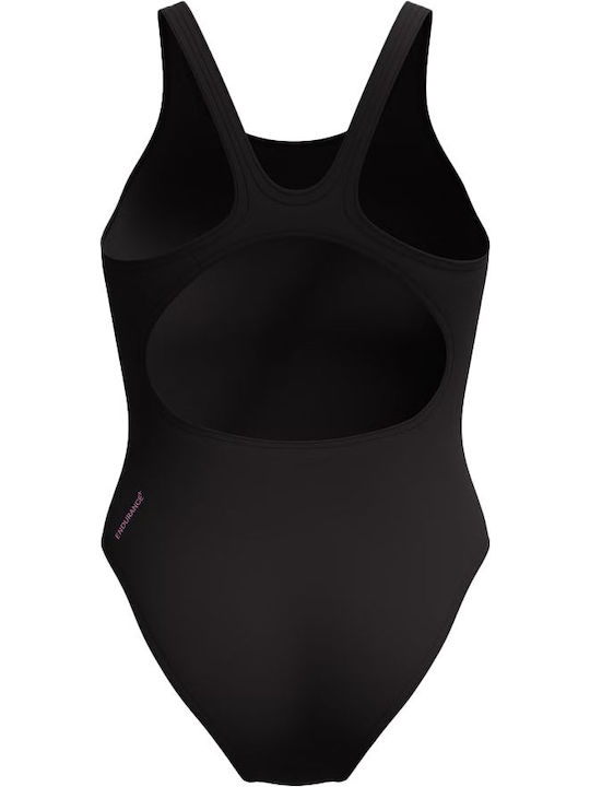 Speedo Placement Muscleback Αθλητικό Ολόσωμο Μαγιό Μαύρο/ροζ