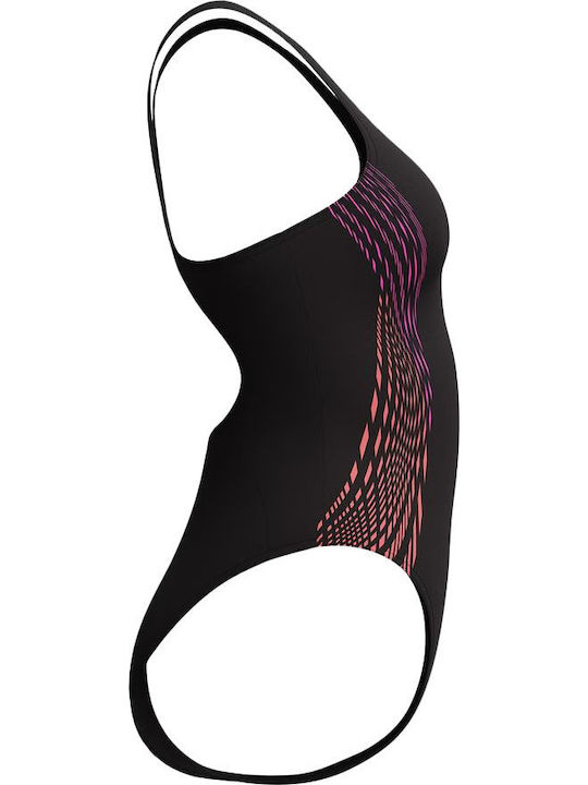 Placement Muscleback Athletic One-Piece Swimsuit Black/Pink