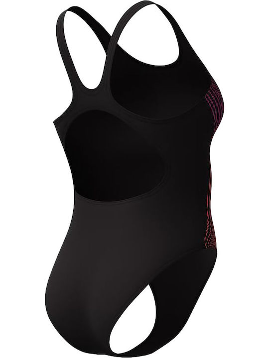 Placement Muscleback Athletic One-Piece Swimsuit Black/Pink