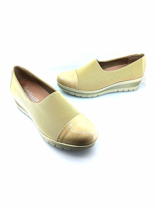 Γυναικεία Slip-On Δερμάτινα Μπεζ