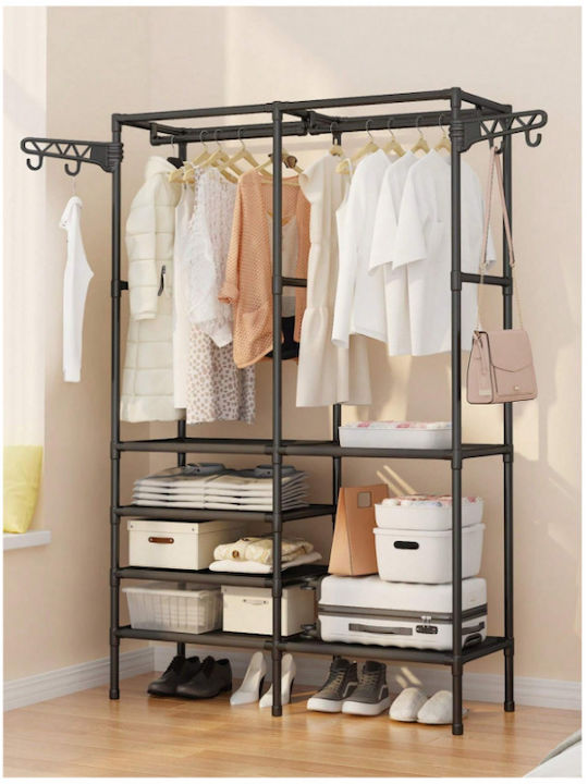 Rolinger Floor Garment Rack made of Metal Black 166x32cm