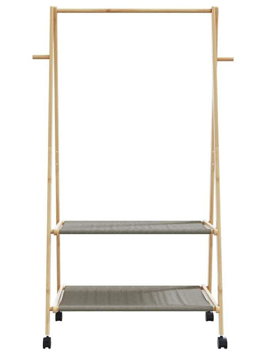 vidaXL Rollbar Kleiderständer aus Bambus Teleskopisch Braun 96x45.5x155.5cm