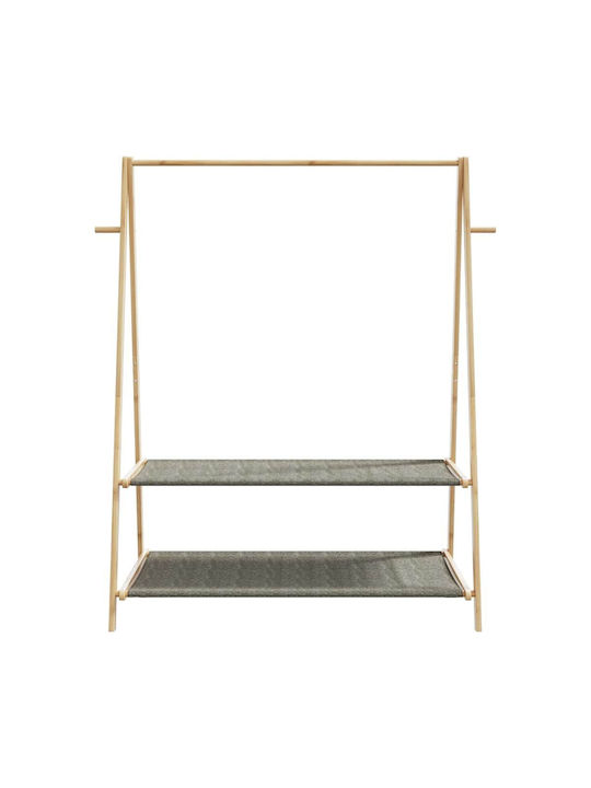 vidaXL Floor Garment Rack made of Bamboo Telescopic Brown 132x45.5x150.5cm