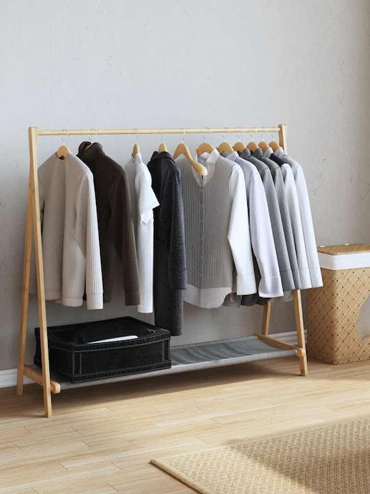 vidaXL Kleiderständer aus Bambus Teleskopisch Braun 106x34x102cm