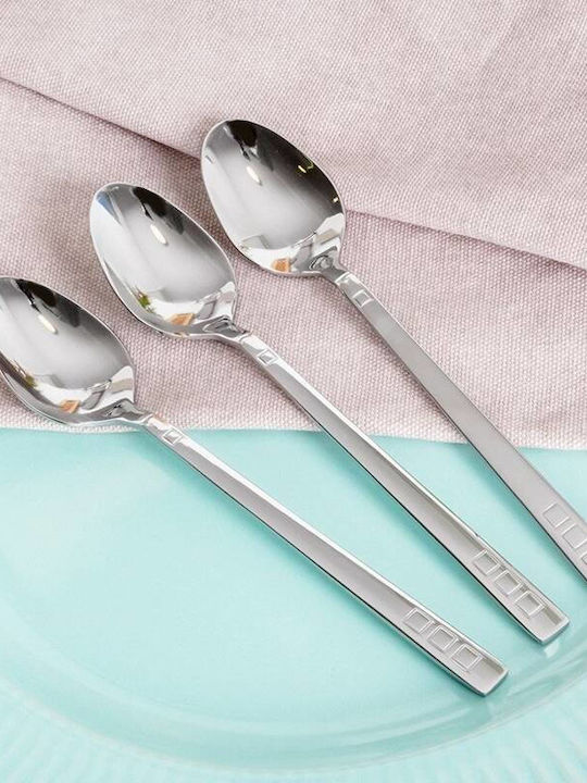 Nava Set Linguri Desert / Înghețată Oțel Inoxidabil Argintii 20cm 3 Bucăți