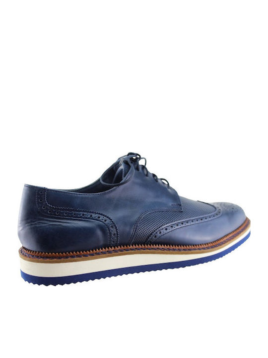 Leder Herren Oxfords Blue/White