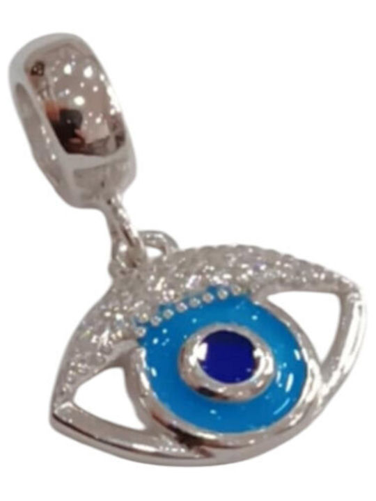 Kalliopi Silver Charm Ματάκι από Ασήμι με Ζιργκόν