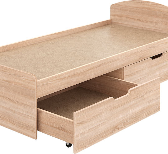 Regan Kinderbett Klassisch Einzeln mit Stauraum Beige für Matratze 90x200cm