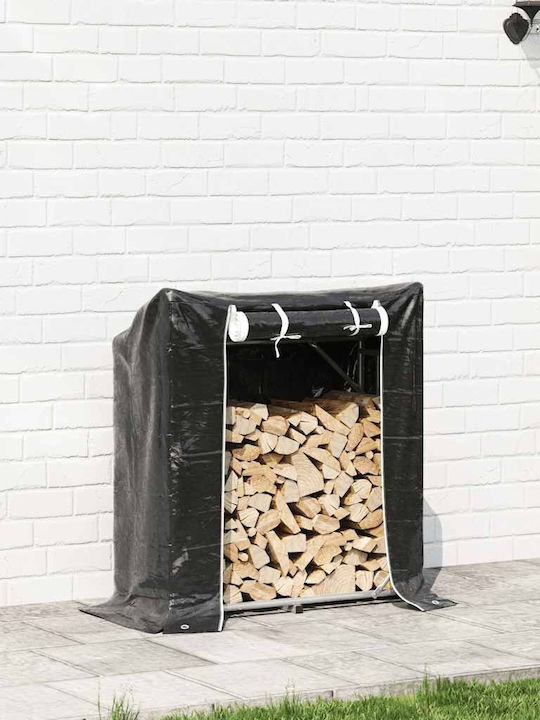 vidaXL Ξύλινο Ράφι Αποθήκευσης Ξύλων 100.5x40.5x110.5cm Μαύρο