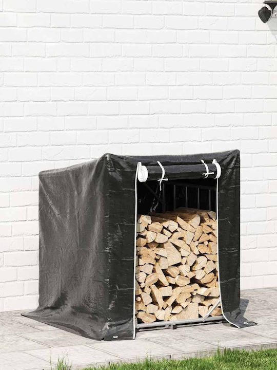 vidaXL Lemn de foc Lemn Raft Depozitare lemne 100.5x80x110.5cm Negru