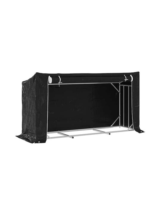 vidaXL Дърво Рафт Съхранение на Дърва 200.5x60.5x110.5см Черен vidaXL Дърво Рафт Съхранение на Дърва 200.5x60.5x110.5см Черен