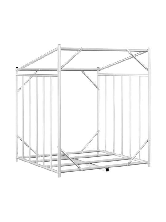 vidaXL Lemn de foc Lemn Raft Depozitare lemne 100.5x80x110.5cm Negru