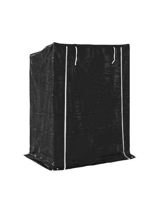 vidaXL Firewood Wooden Shelf Wood Storage Black