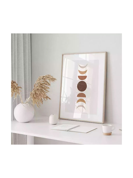 Poster Moon Geometry Pst178 21cm X 30cm Λευκό Κάδρο Pvc 18x24