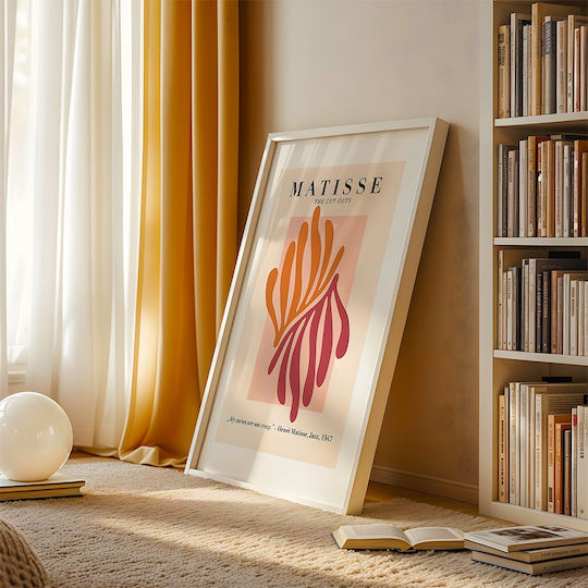 Poster Matisse Scherenschnitte Art050 21cm x 30cm Weißer Rahmen PVC 18x24